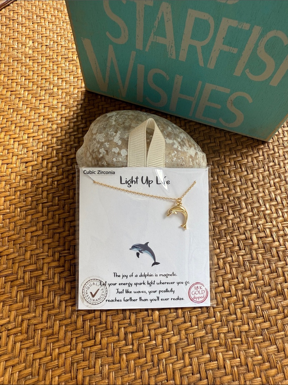 Gold Dolphin Pendant Necklace - Gold - Picture 8 of 8